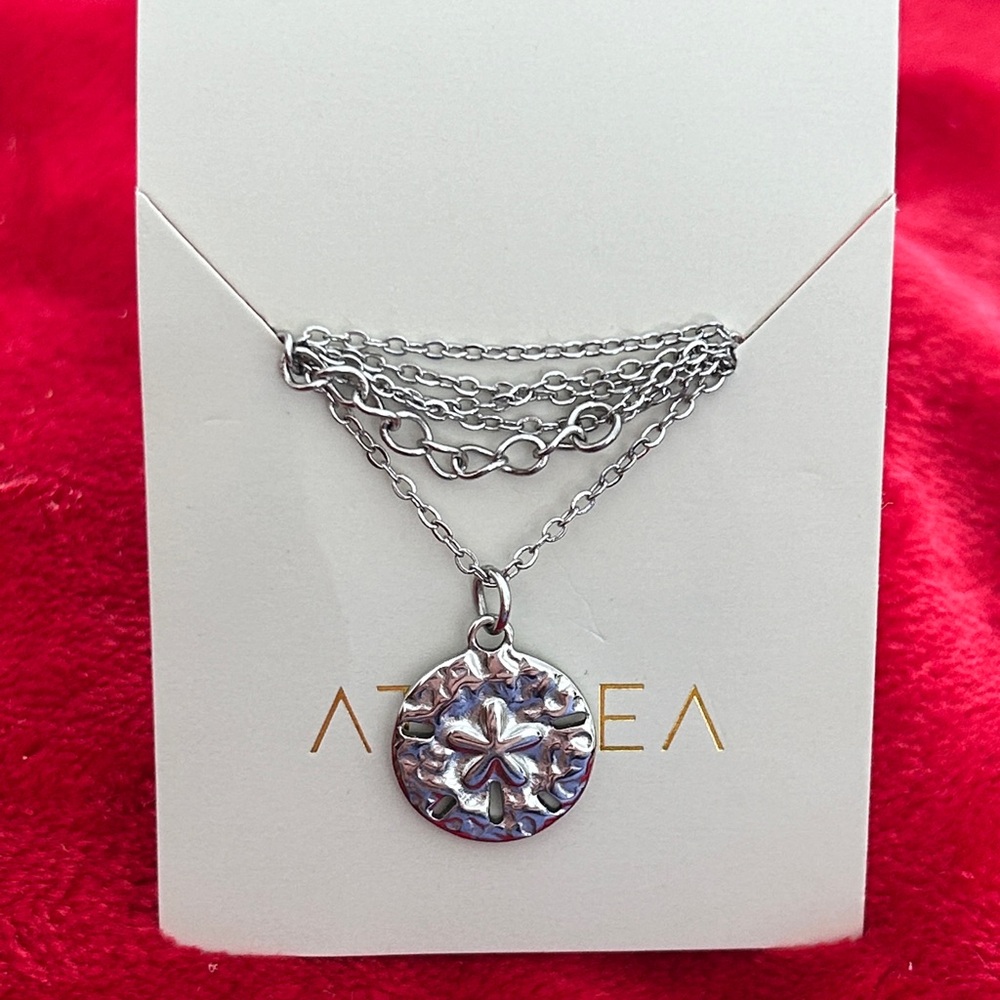 Atolea‎ designer beachwear starburst silver Pendant Necklace